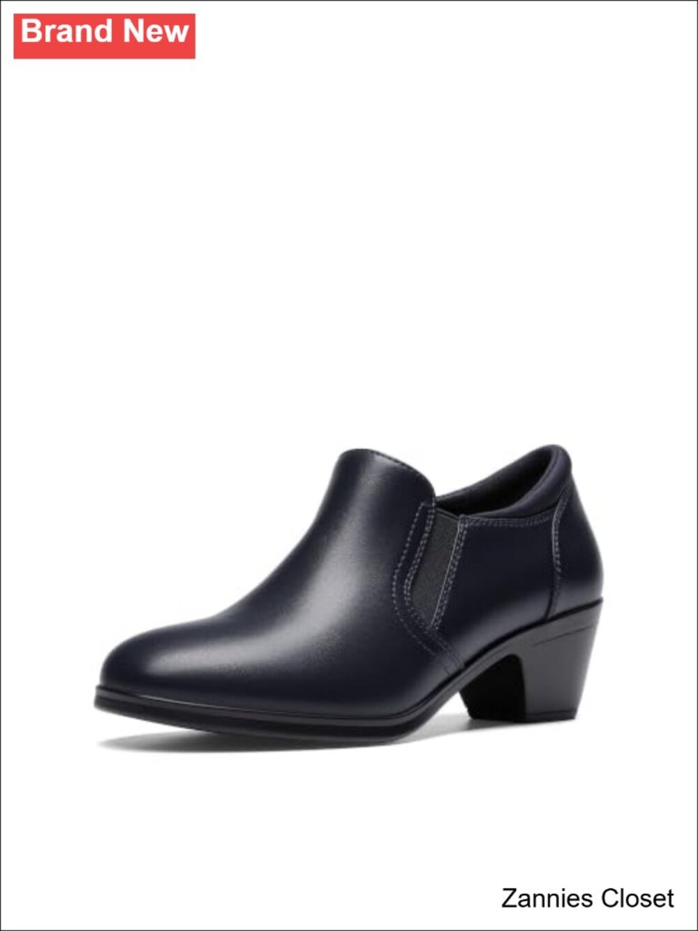 ✨DREAM PAIRS Women's Zip-Up Block Heel Pumps Loafers Faux Leather Comfort